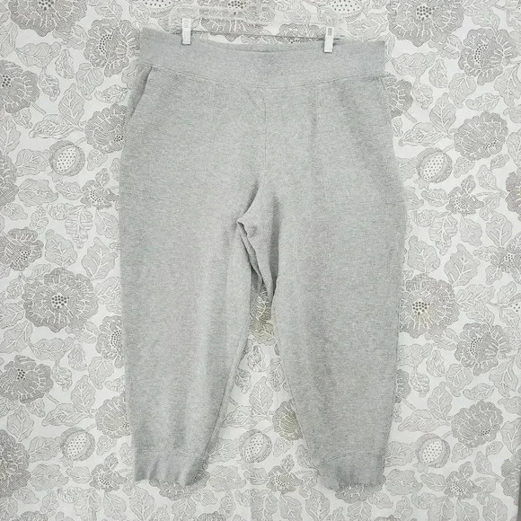 Lands' End Waffle Knit Jogger Women's 1X Gray - Picture 1 of 6